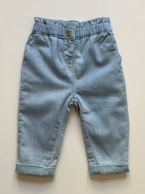 Jacadi Girls Comfort Jeans, Light Blue Denim - Size 12M